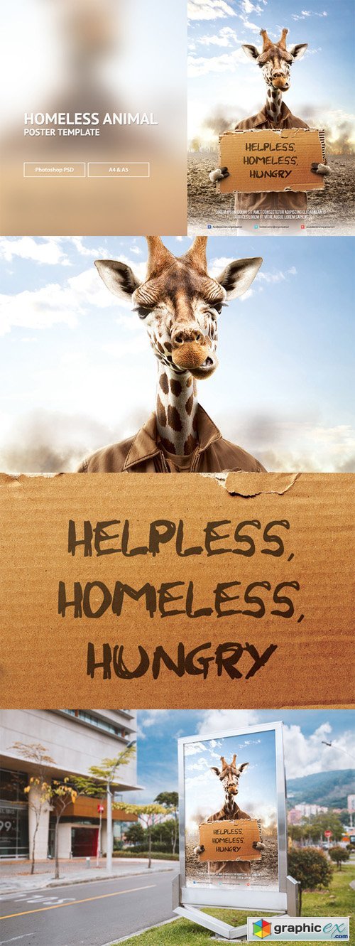 Homeless Animal Poster Template