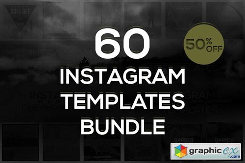 60 Instagram Templates Bundle