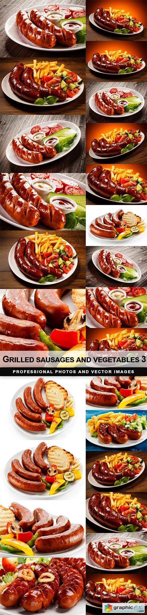 Grilled sausages and vegetables 3