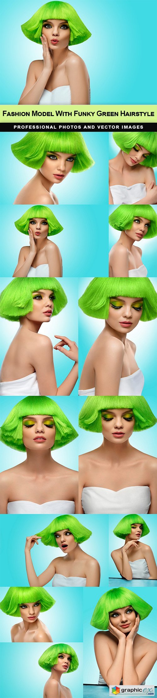 Fashion Model With Funky Green Hairstyle