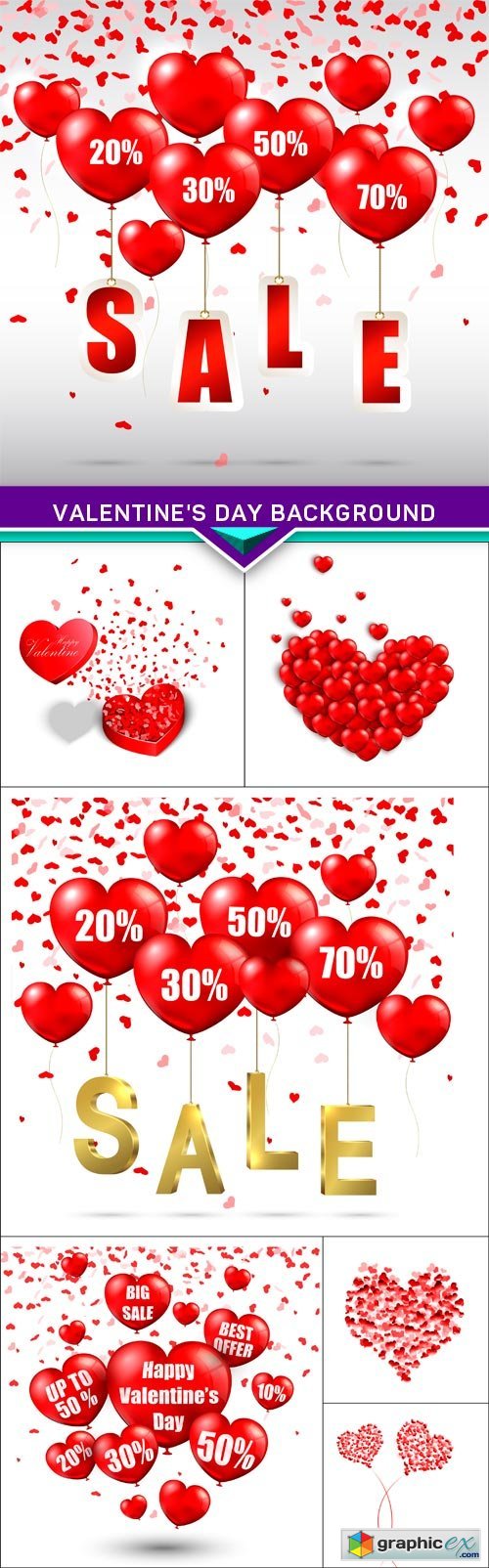 Valentine's Day background sale form of heart 7x JPEG