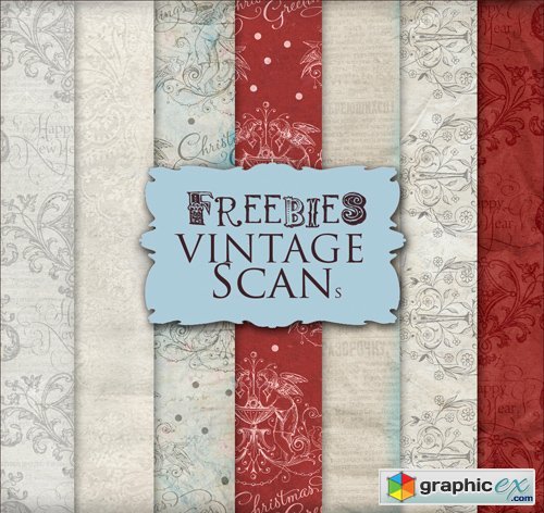 Ornamental Winter Backgrounds in Vintage Style