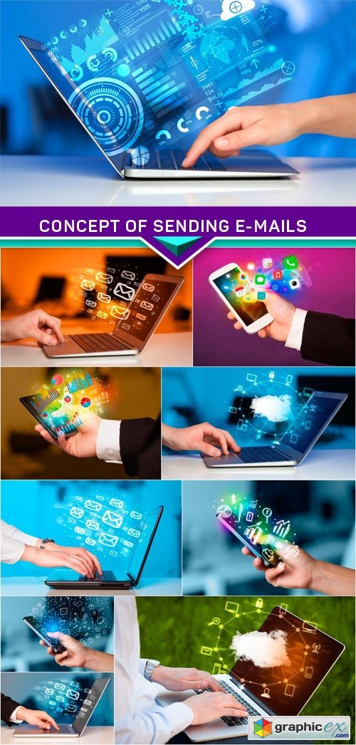 Concept of sending e-mails from your computer 10x JPEG