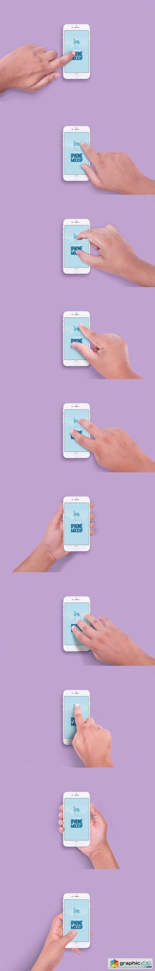 iPhone 6S Mockup With 7 Unique Gestures And 8 Holding Positions
