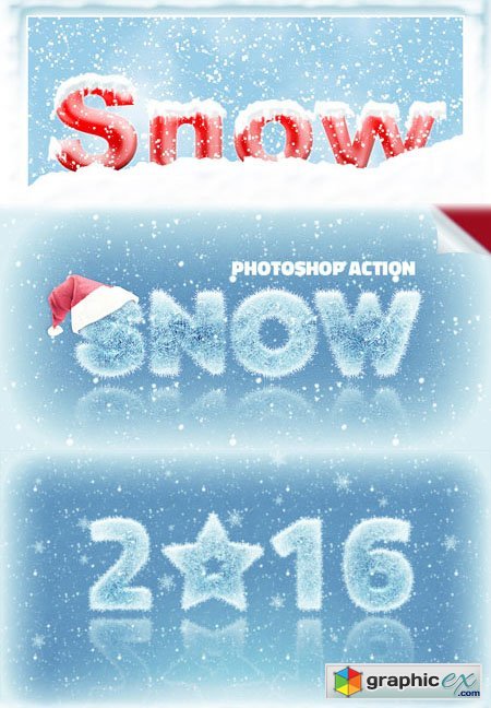 Ice and Snow Text Actions for Photoshop