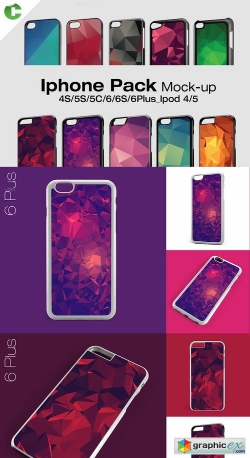Iphone Pack - 2d Case Mock-Up