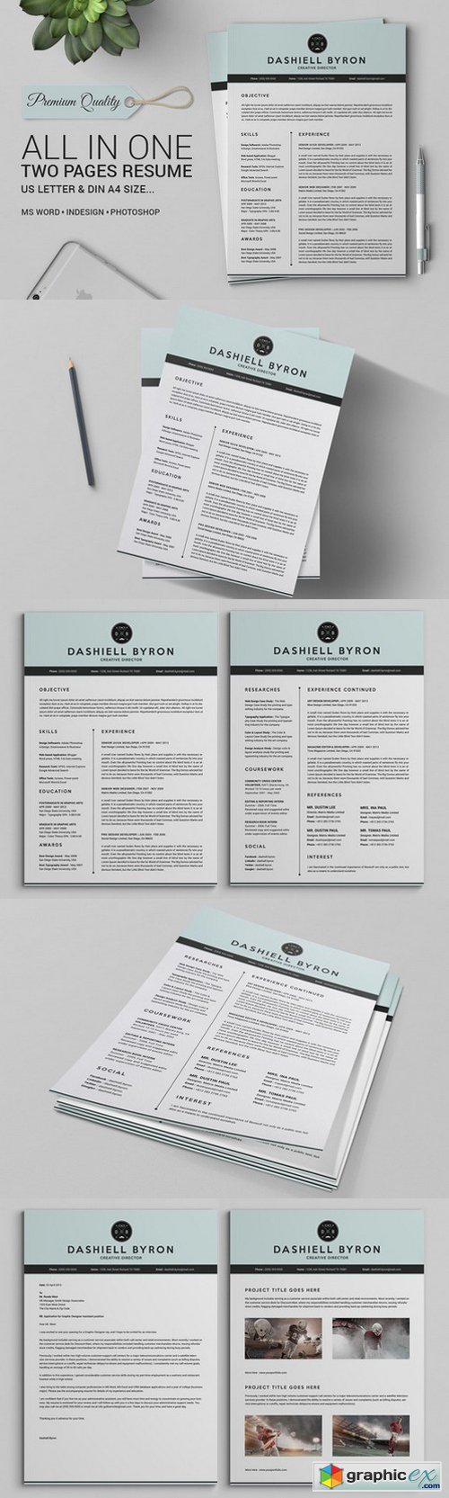 All in One Two Pages Resume Pack