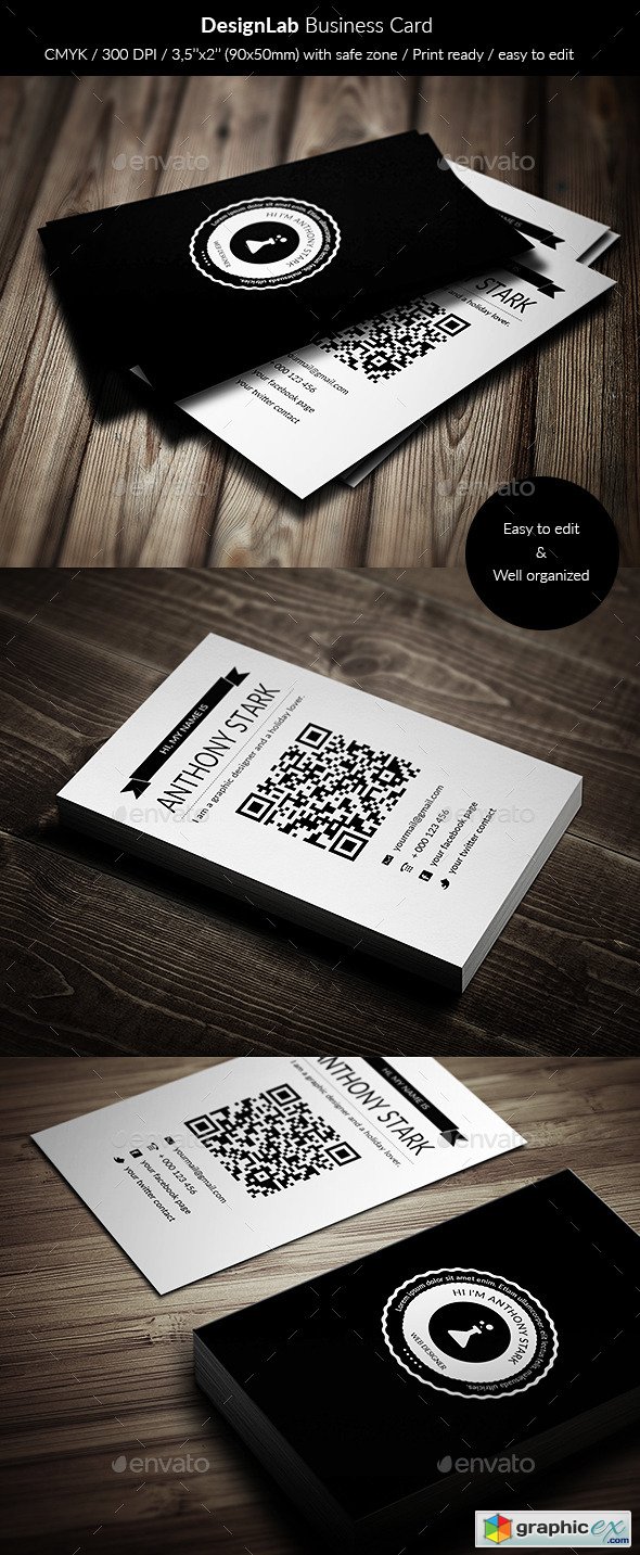 DesignLab Business Card - Simple & Retro