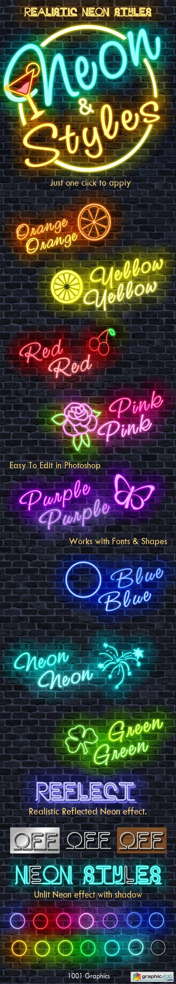 50 Realistic Neon Text Styles