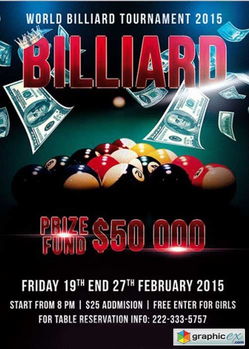  Billiard Tournament Premium Flyer Template
