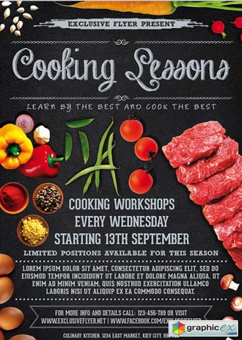  Cooking Lessons Premium Business Flyer PSD Template