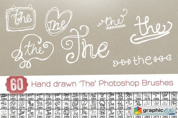 60 Hand drawn &#039;The&#039; PS Brushes