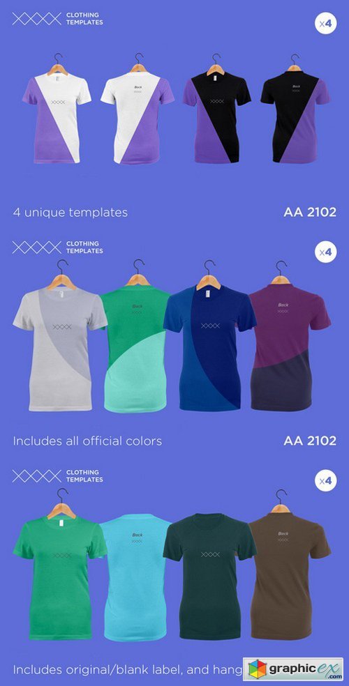 AA 2101 - Womens blank t-shirt set