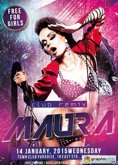  Live Guest Dj Maura Premium Flyer Template