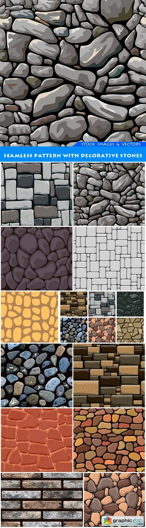 Seamless pattern with decorative stones 12X EPS