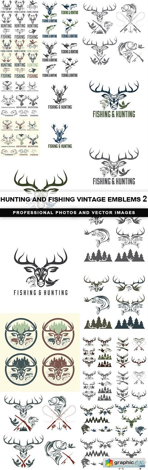 Hunting and fishing vintage emblems 2