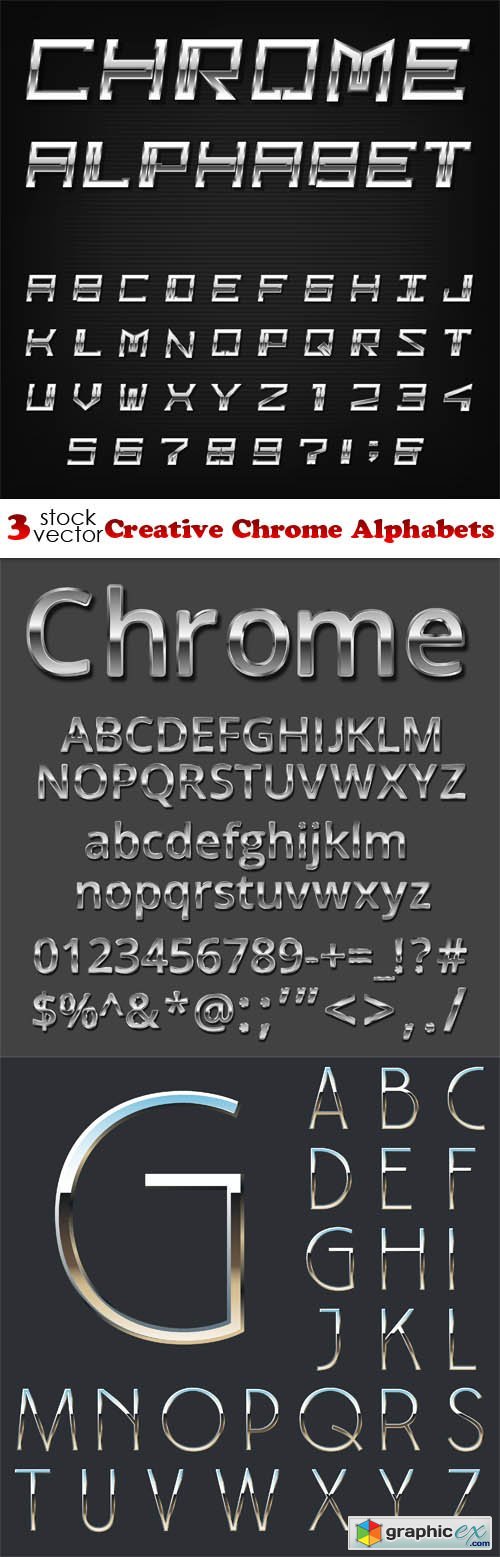 Vectors - Creative Chrome Alphabets