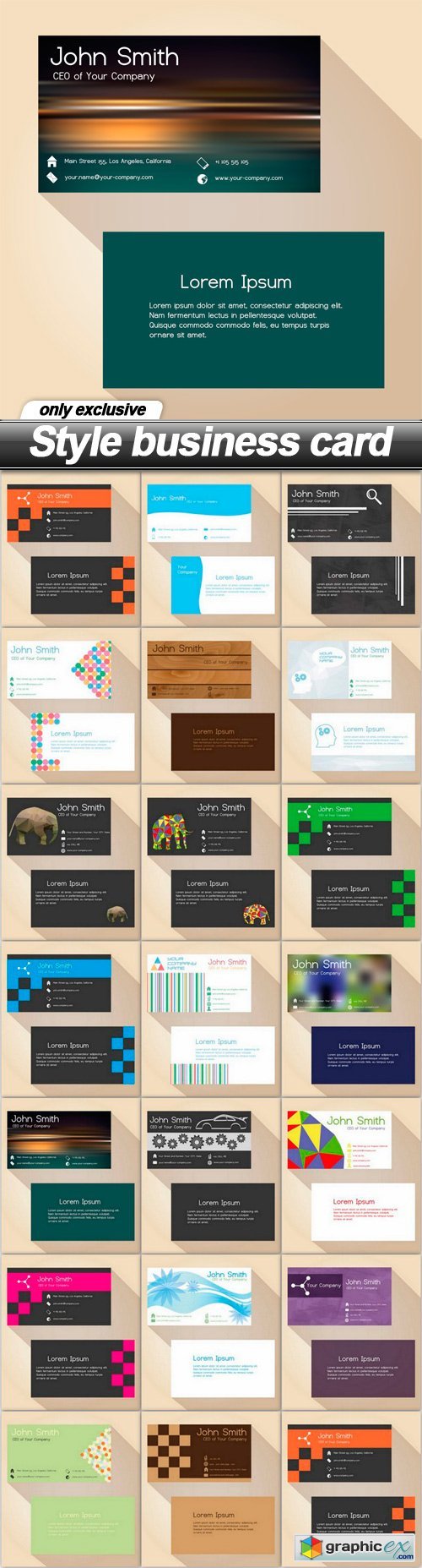 Style business card - 20 EPS