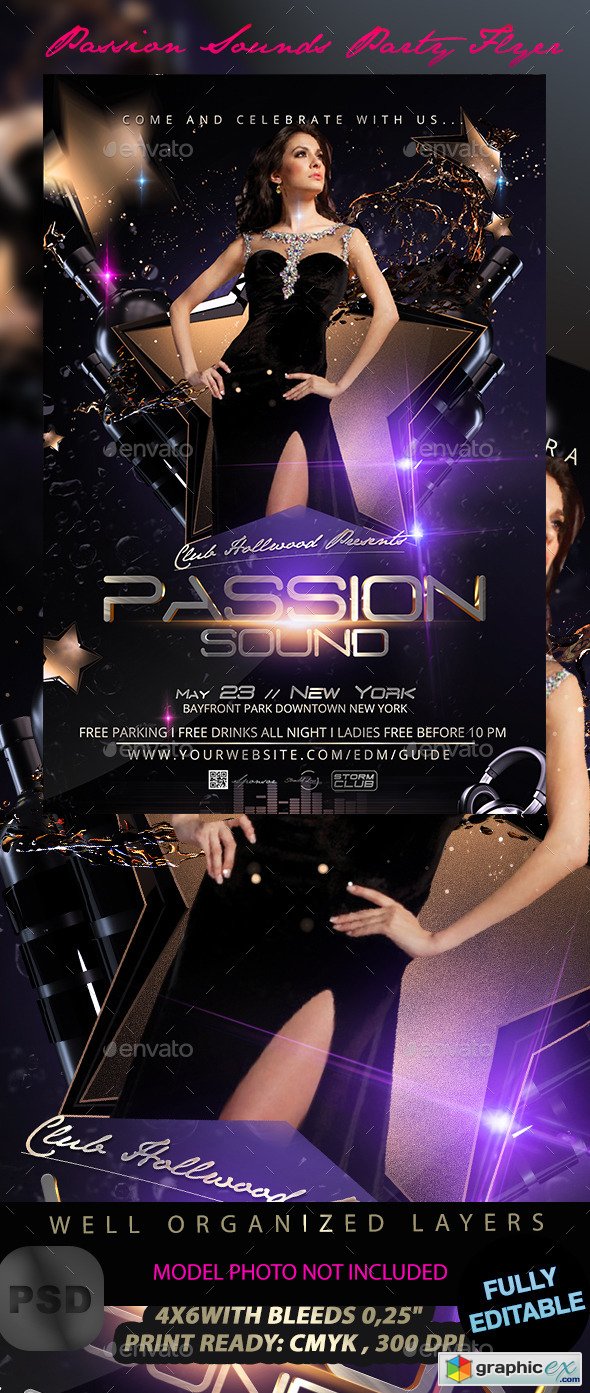 Passion Sounds Party Flyer Template