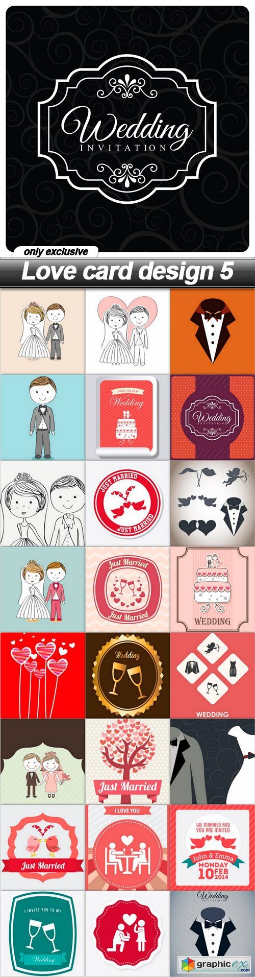 Love card design 5 - 25 EPS