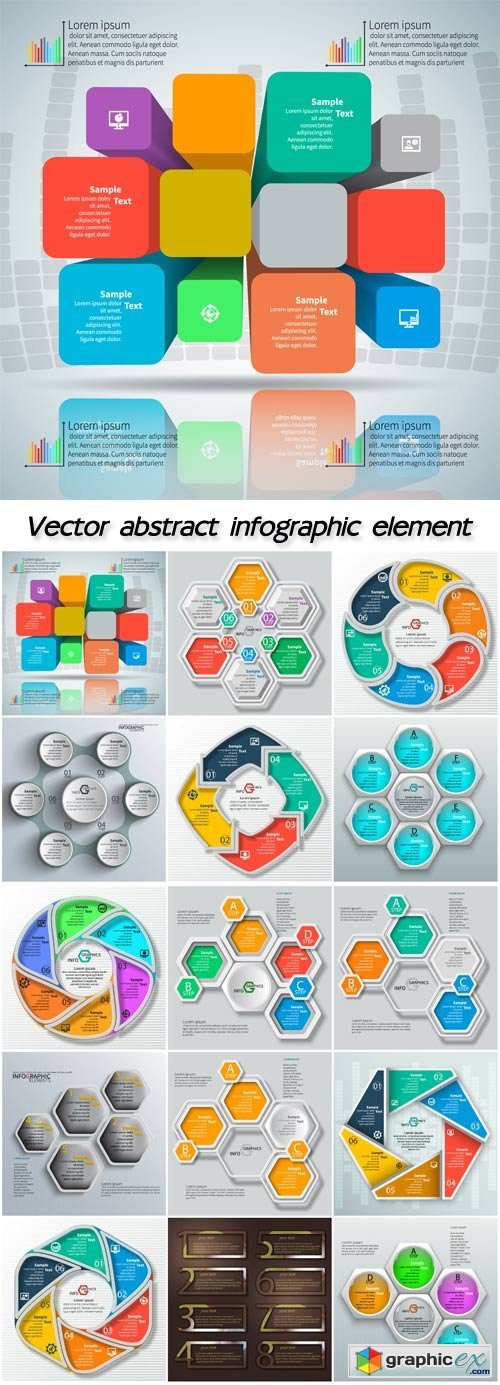 Vector abstract 3d paper infographic element design