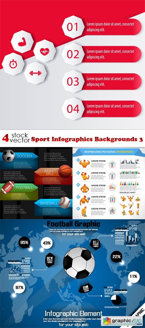 Vectors - Sport Infographics Backgrounds 3