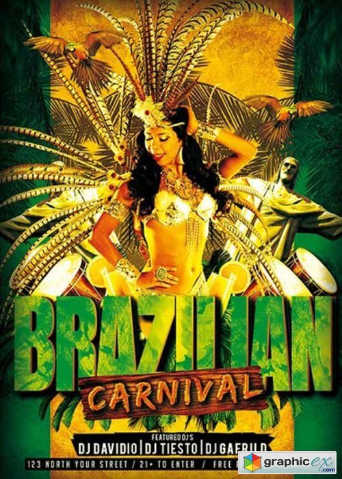  Brazilian Carnival Premium Flyer Template