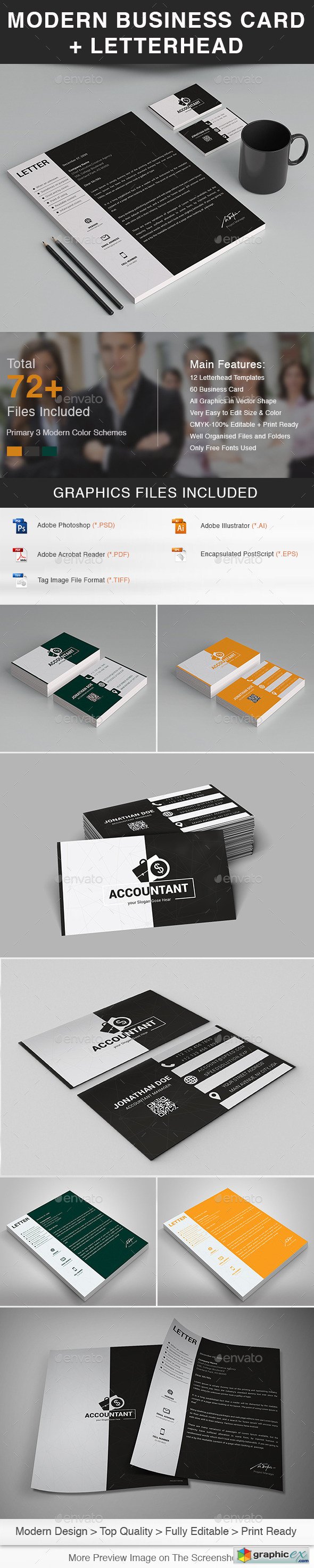 Modern Business Card + Letterhead