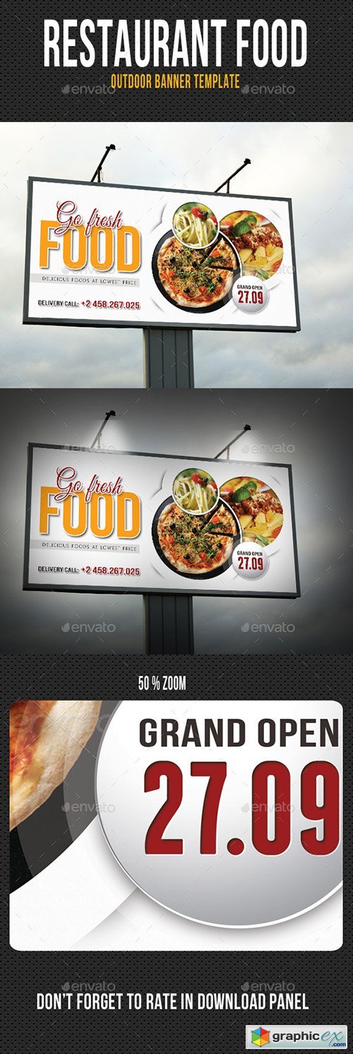 Restaurant Food Outdoor Banner Template