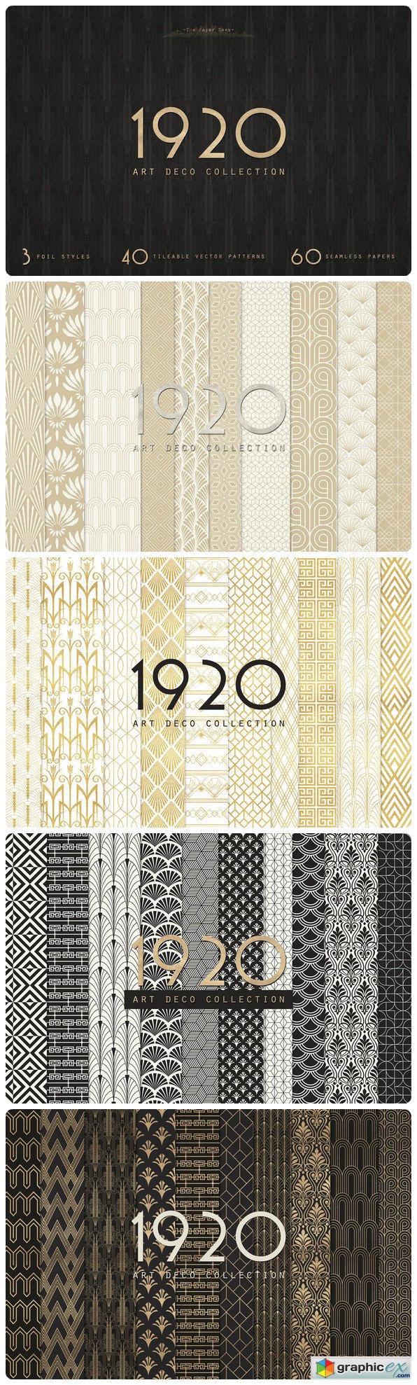 Art Deco Seamless Patterns Bundle