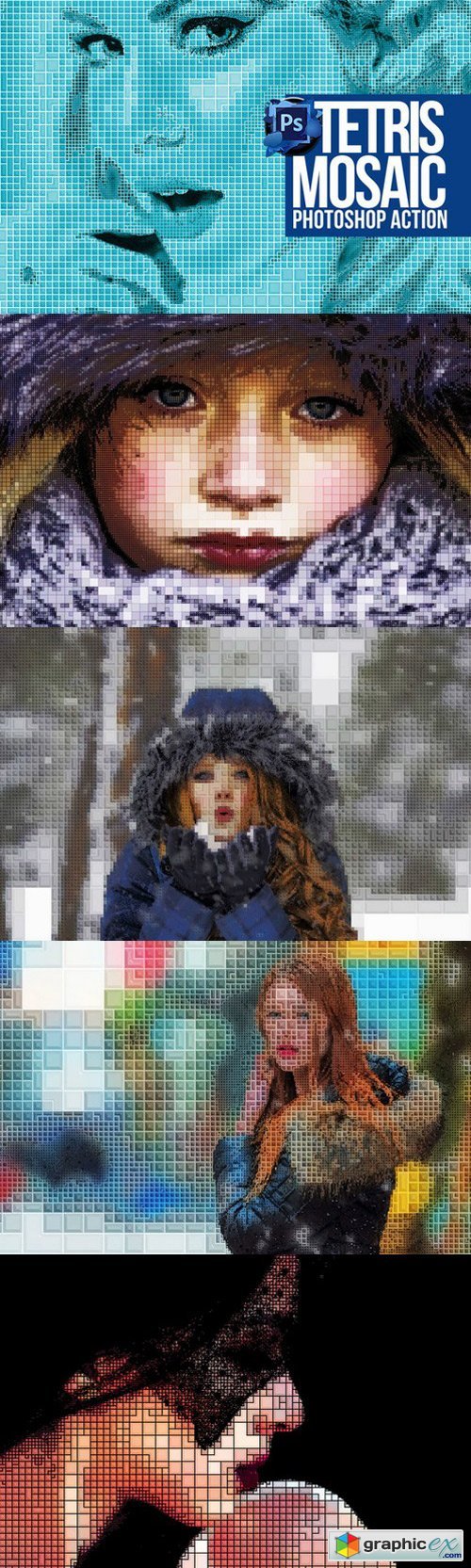 Tetris Mosaic Photoshop Action