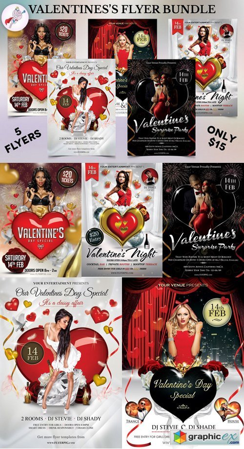 Valentine&#039;s Flyer Bundle