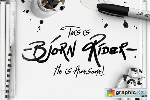  Bjorn Rider Hand Drawn Display Font 