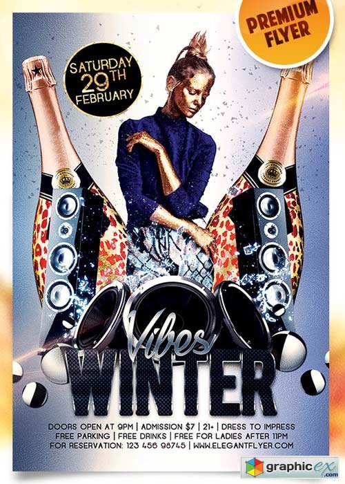  Winter Vibes Flyer PSD Template + Facebook Cover