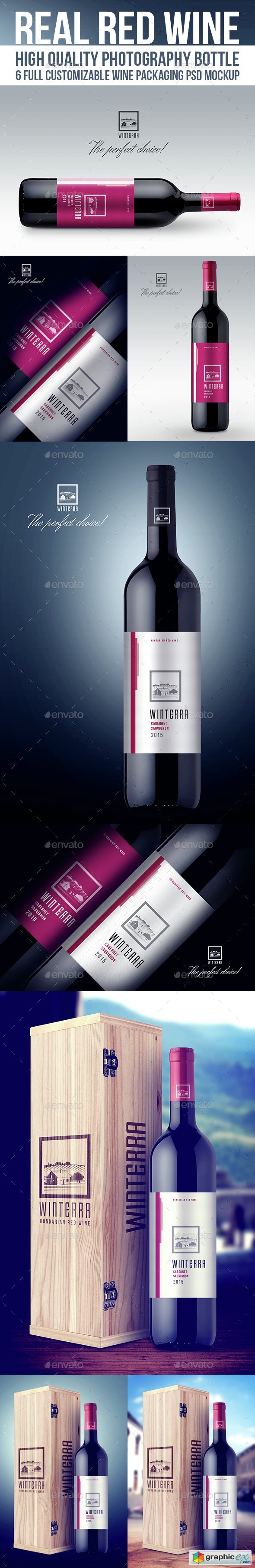 Real Red Wine Mockup