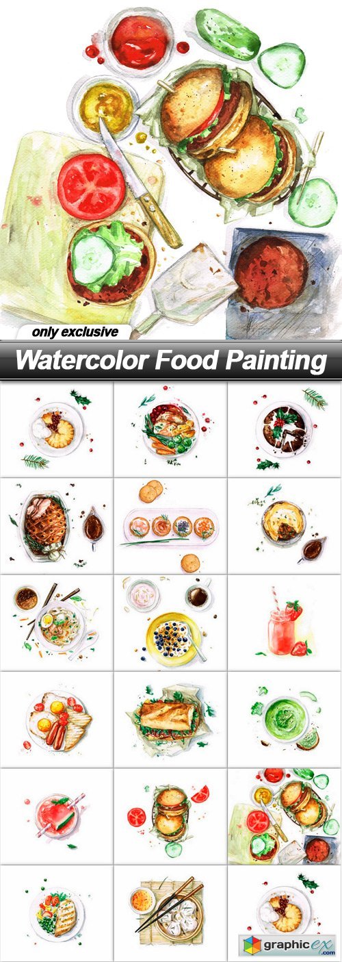 Watercolor Food Painting - 17 UHQ JPEG