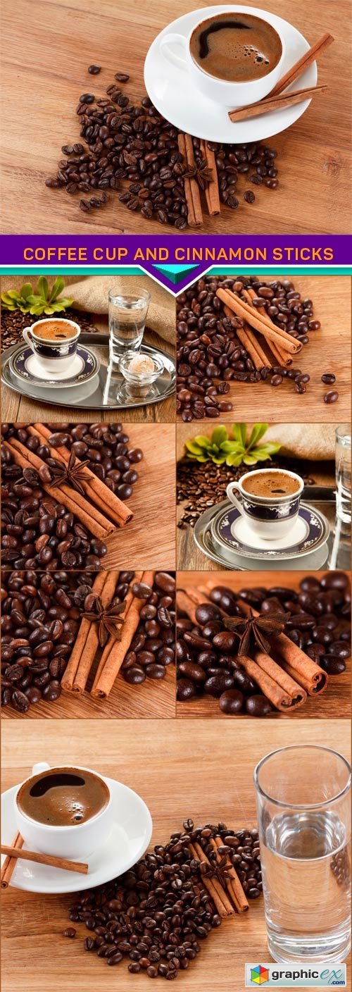 Coffee cup and cinnamon sticks 8x JPEG