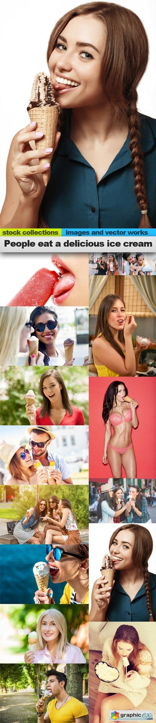 People eat a delicious ice cream, 15 x UHQ JPEG