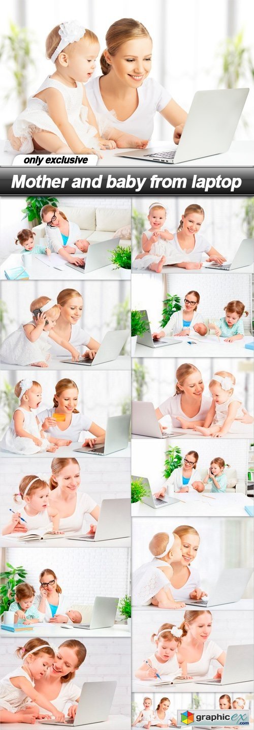 Mother and baby from laptop - 15 UHQ JPEG