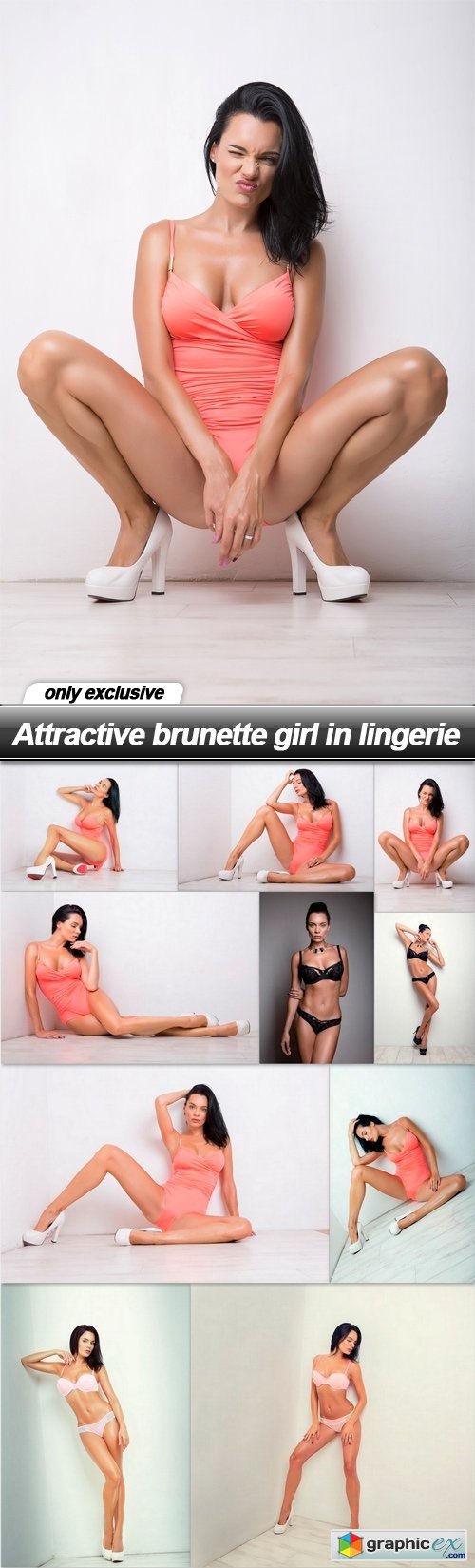Attractive brunette girl in lingerie - 10 UHQ JPEG