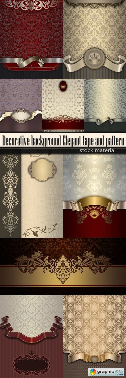 Decorative background Elegant tape and pattern