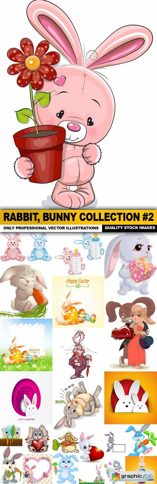Rabbit, Bunny Collection #2 - 25 Vector