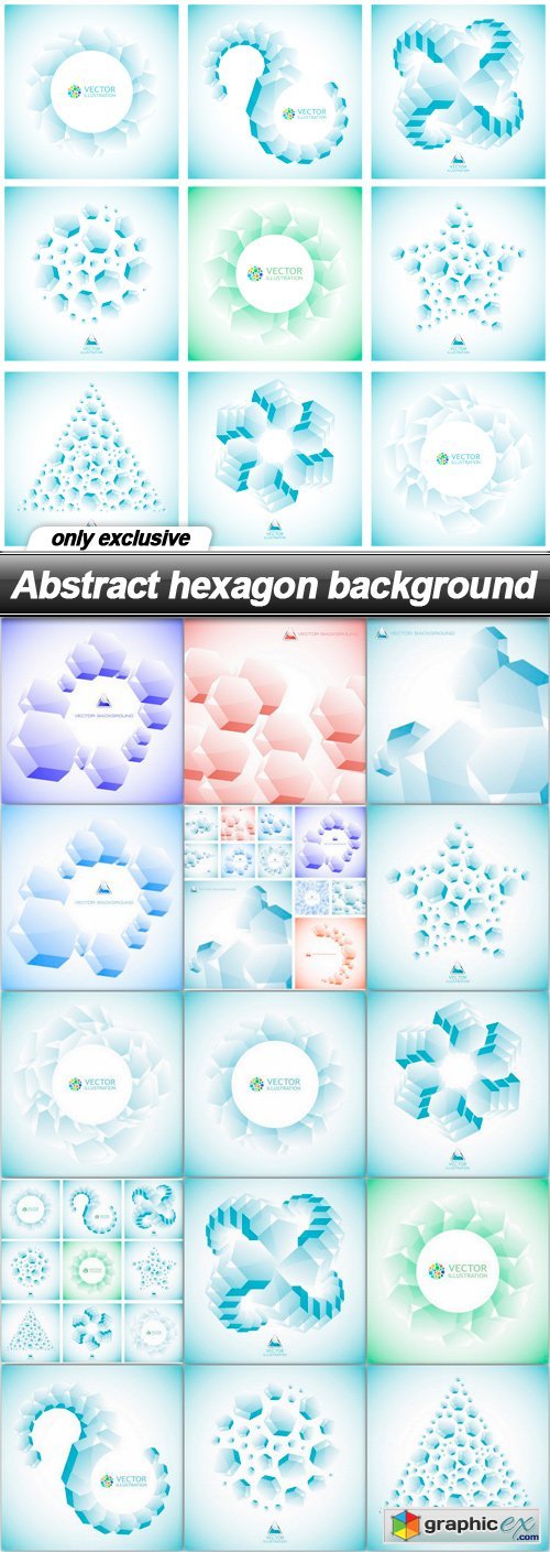 Abstract hexagon background - 15 EPS