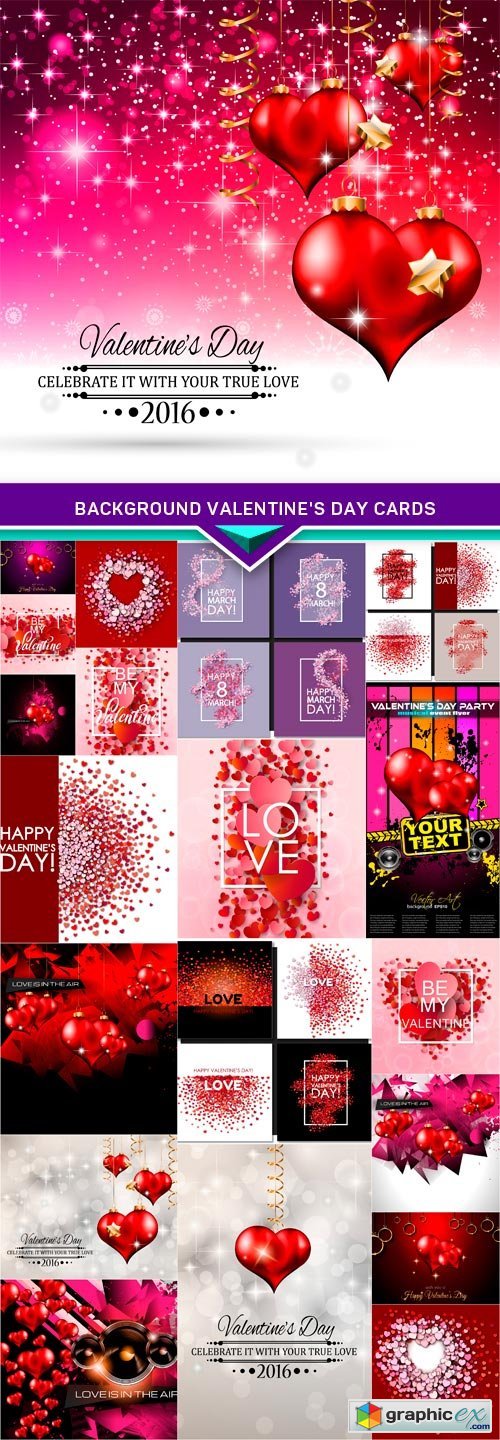 Background Valentine's Day cards 20x EPS