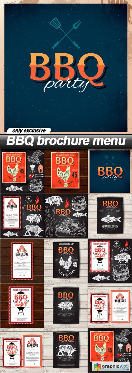 BBQ brochure menu - 14 EPS