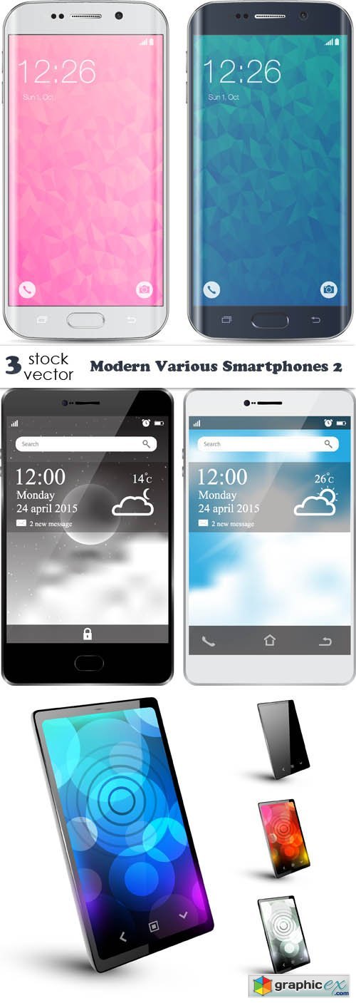  Vectors - Modern Various Smartphones 2