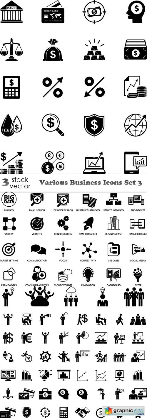  Vectors - Various Business Icons Set 3
