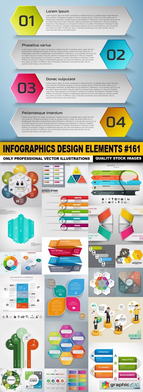 Infographics Design Elements #161 - 25 Vector