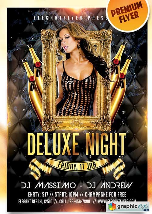  Deluxe Night Flyer PSD Template + Facebook Cover