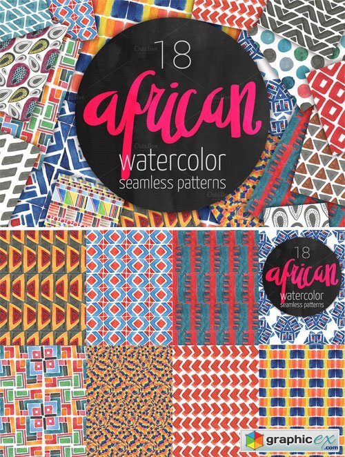 African Patterns: Watercolor Set